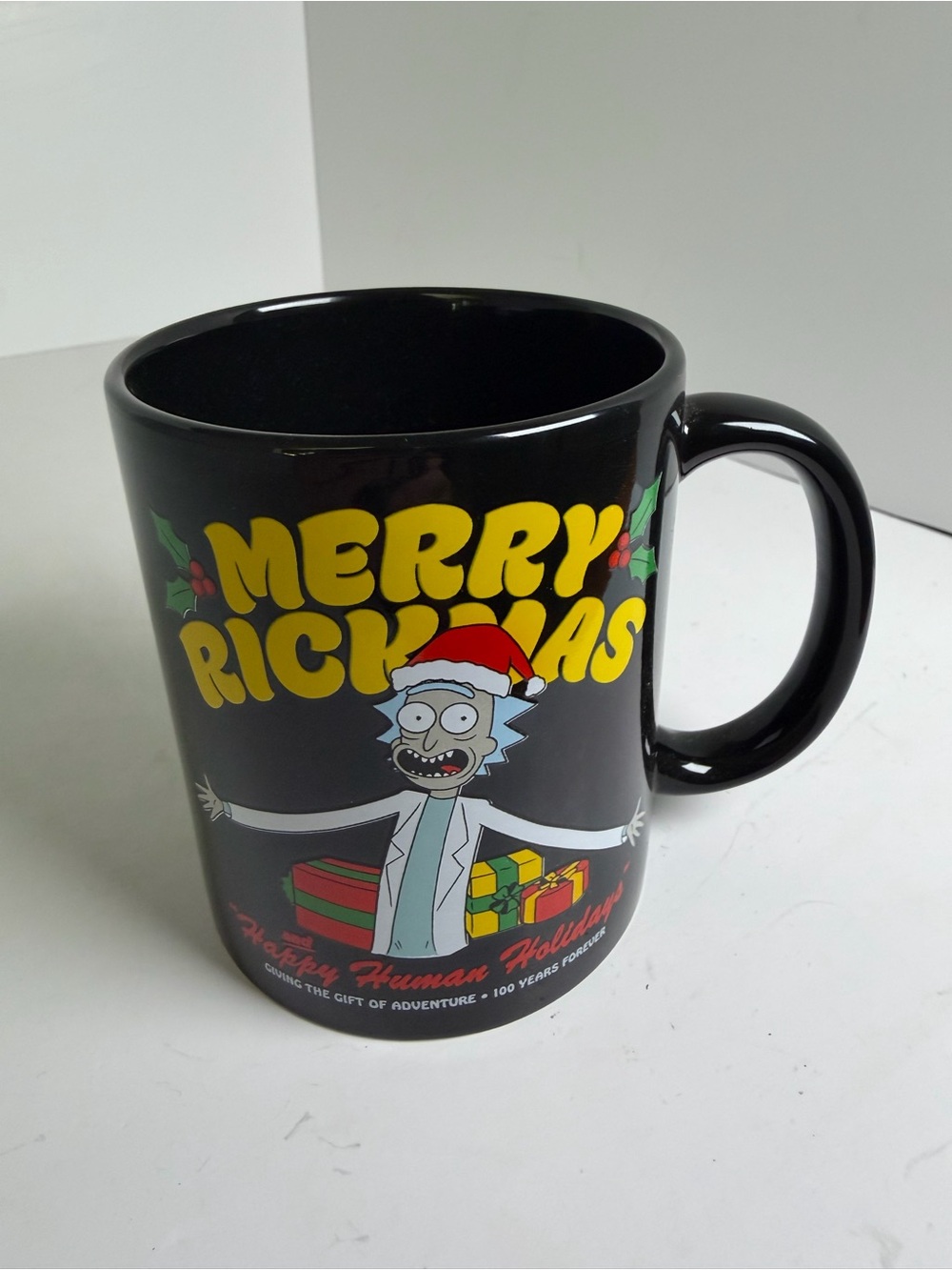 Rick and Morty Merry Rickmas Christmas Mug CultureFly 2023 Black Holiday Cup